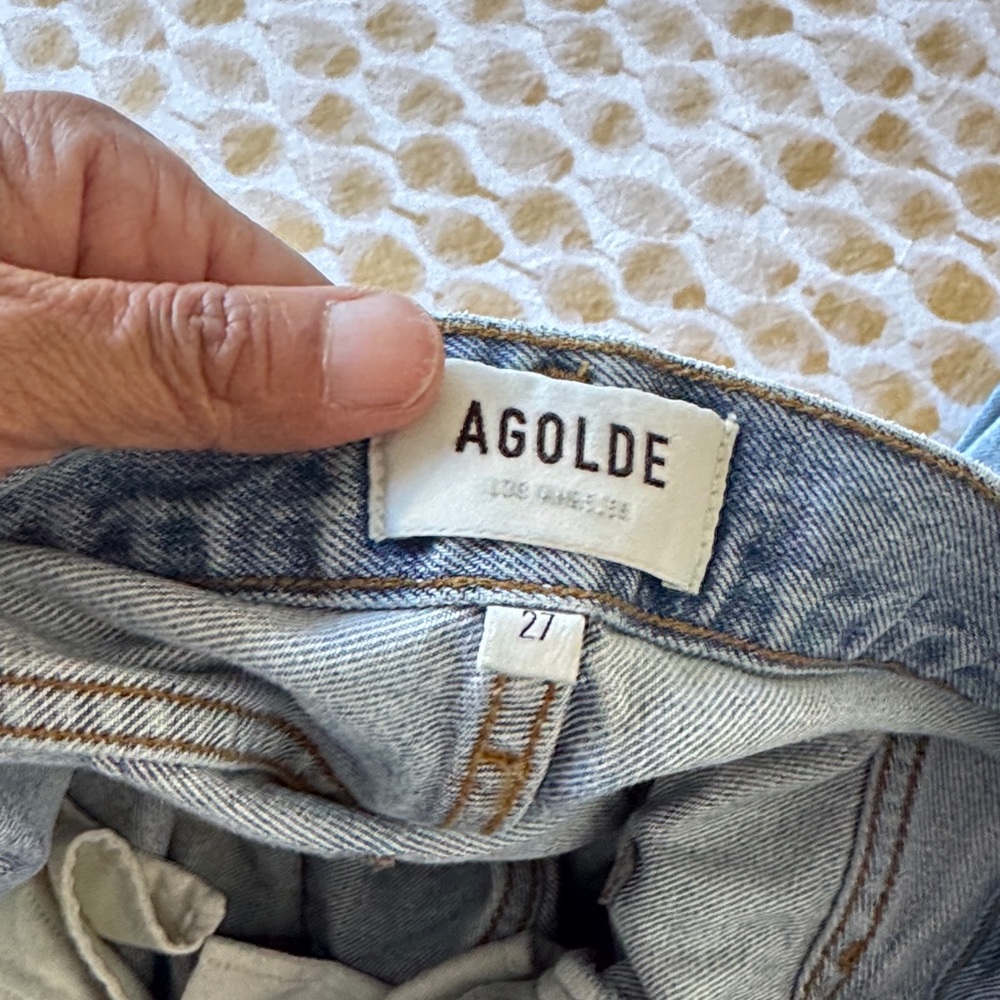 AGOLDE Light Blue Straight Leg Jeans - Picture 3 of 5
